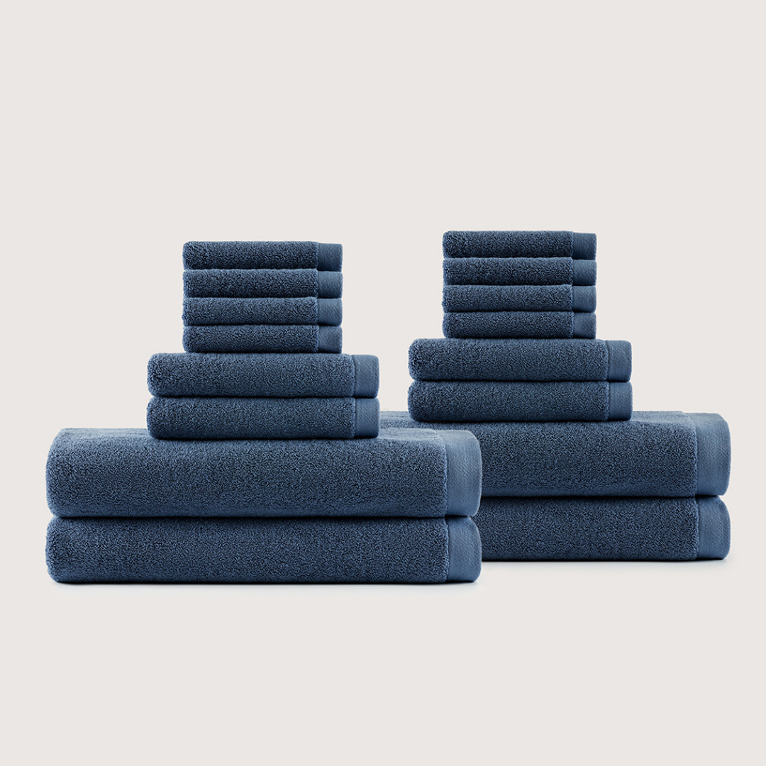 Extra sterke katoenen badset van 16 stuks – Comfort en douceur voor het hele gezin