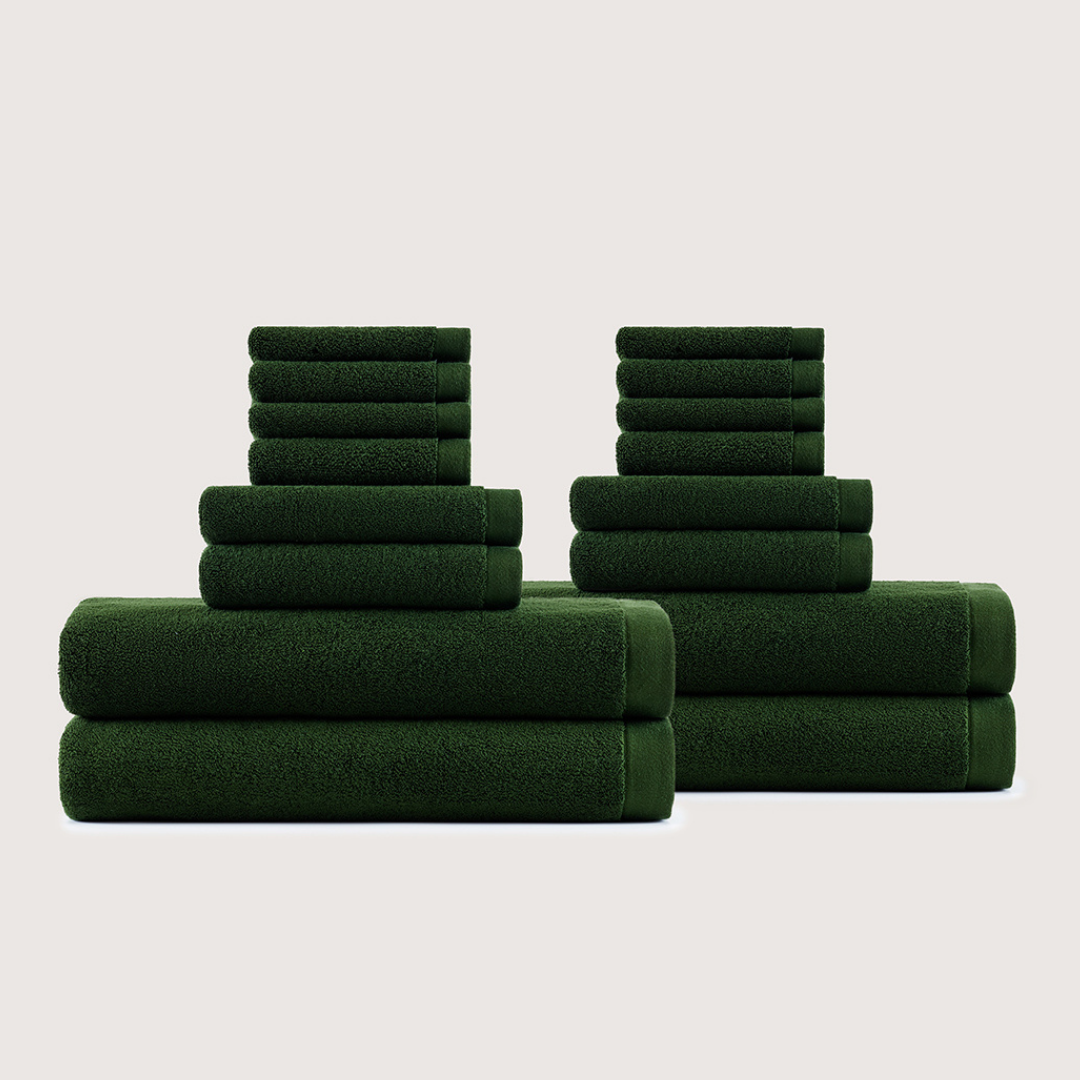 Extra sterke katoenen badset van 16 stuks – Comfort en douceur voor het hele gezin