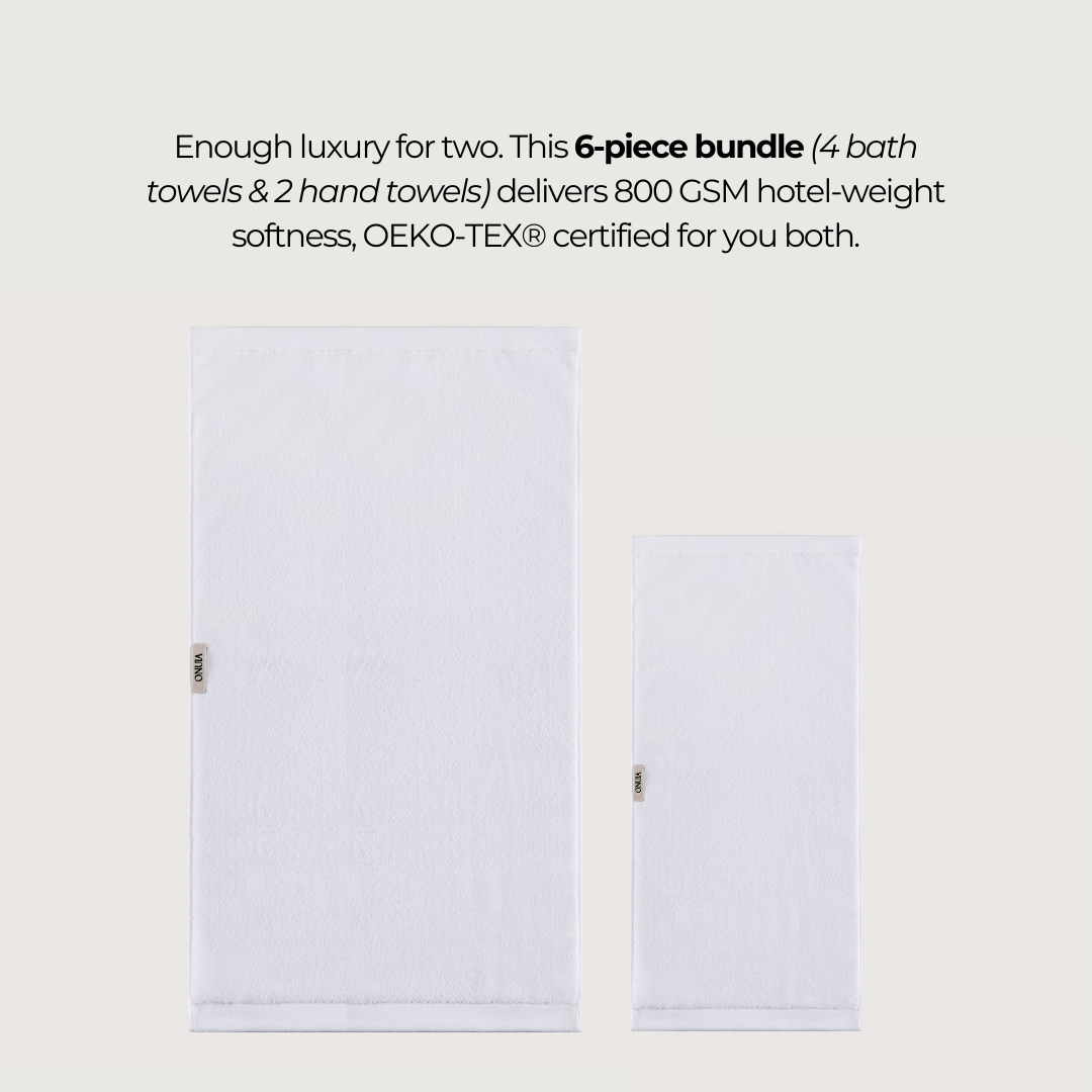 Premium Egyptisch Katoenen badlinnen set 6-delig 1 + 1 Gratis