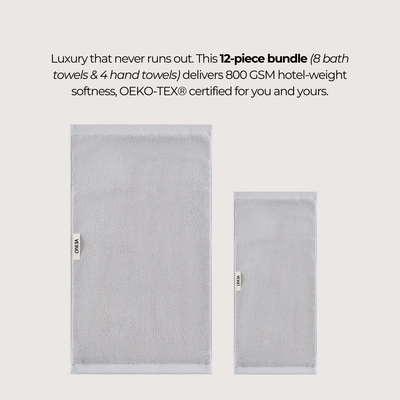 Premium ägyptisches Badezimmer-Set, 12-teilig, 1 + 1 gratis