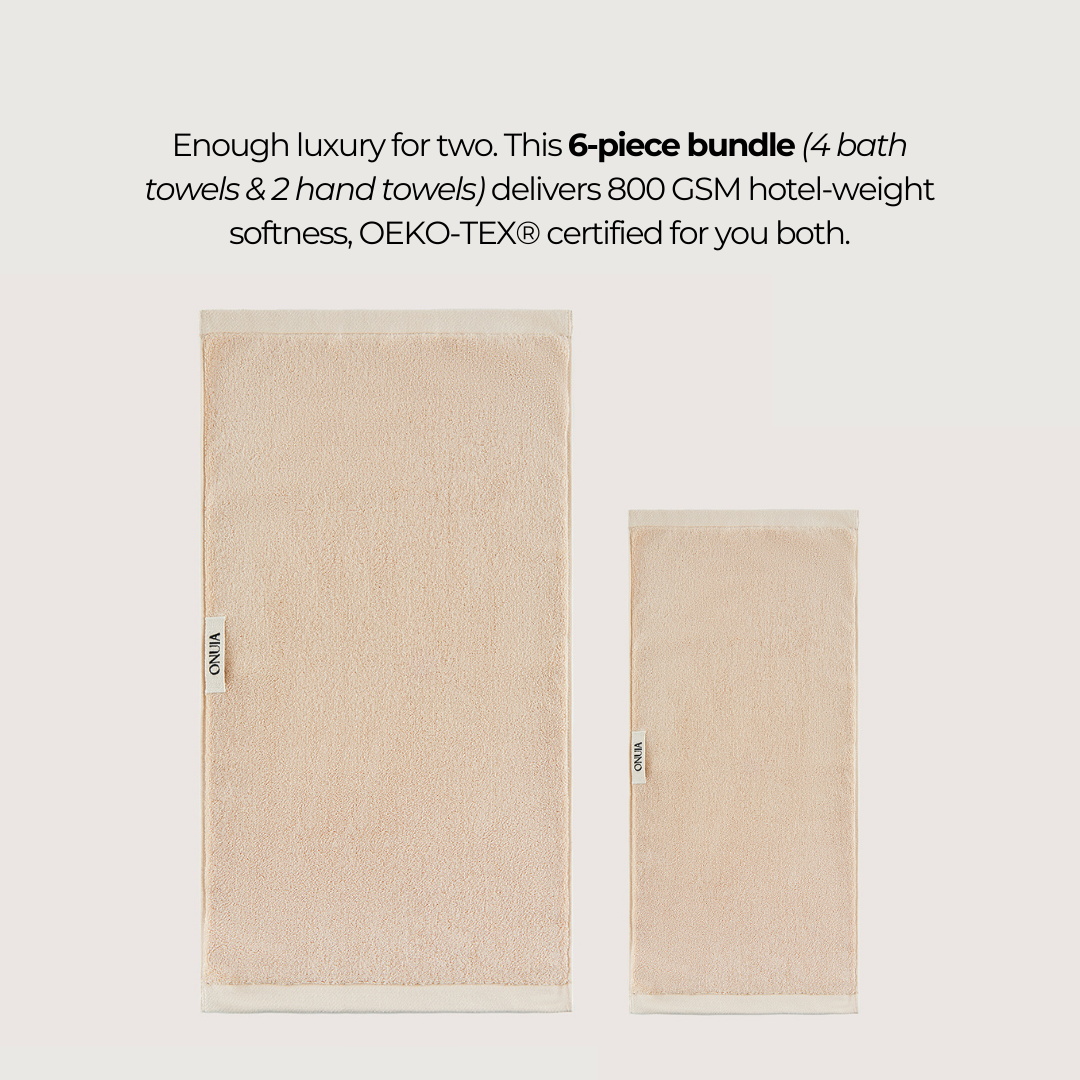 Premium Egyptisch Katoenen badlinnen set 6-delig 1 + 1 Gratis
