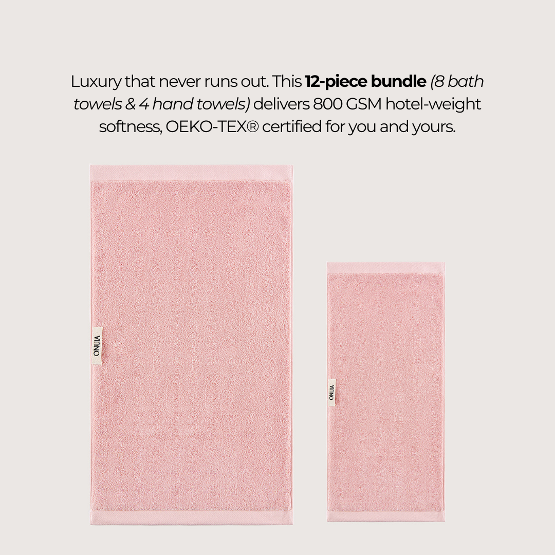 Premium ägyptisches Badezimmer-Set, 12-teilig, 1 + 1 gratis