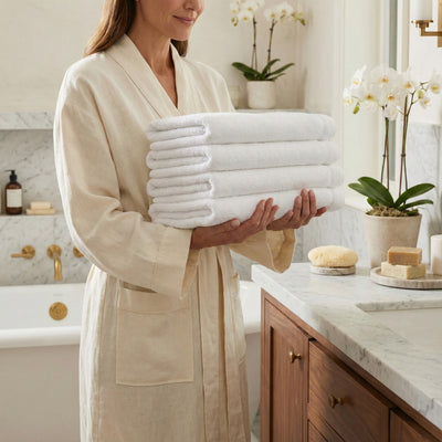 Premium Egyptian Katoenen Handdoeken Set 4-teilig 1 + 1 gratis